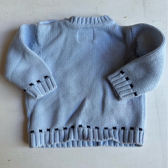 Hartstrings Plane Train and Automobile Light Blue Sweater - Picture 4 of 4